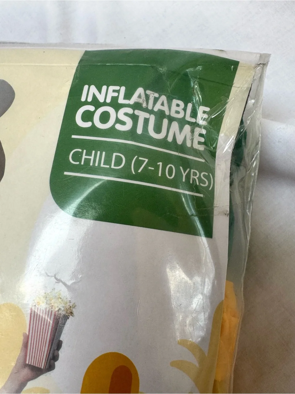 New Spooktacular Creations Puff Me Up Inflatable Popcorn Corn Costume Kids 7-10